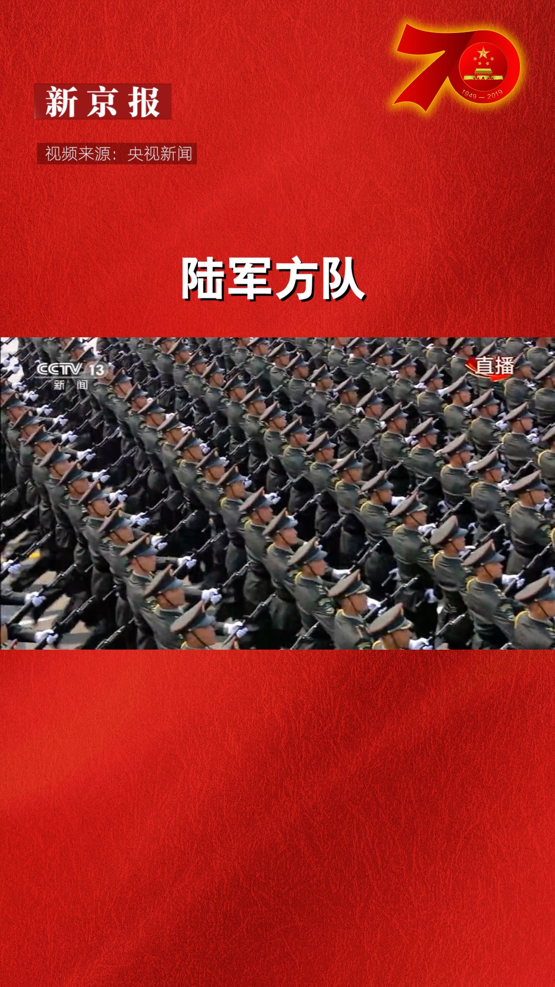 庆祝新中国成立70周年大阅兵:陆军方队接受检阅