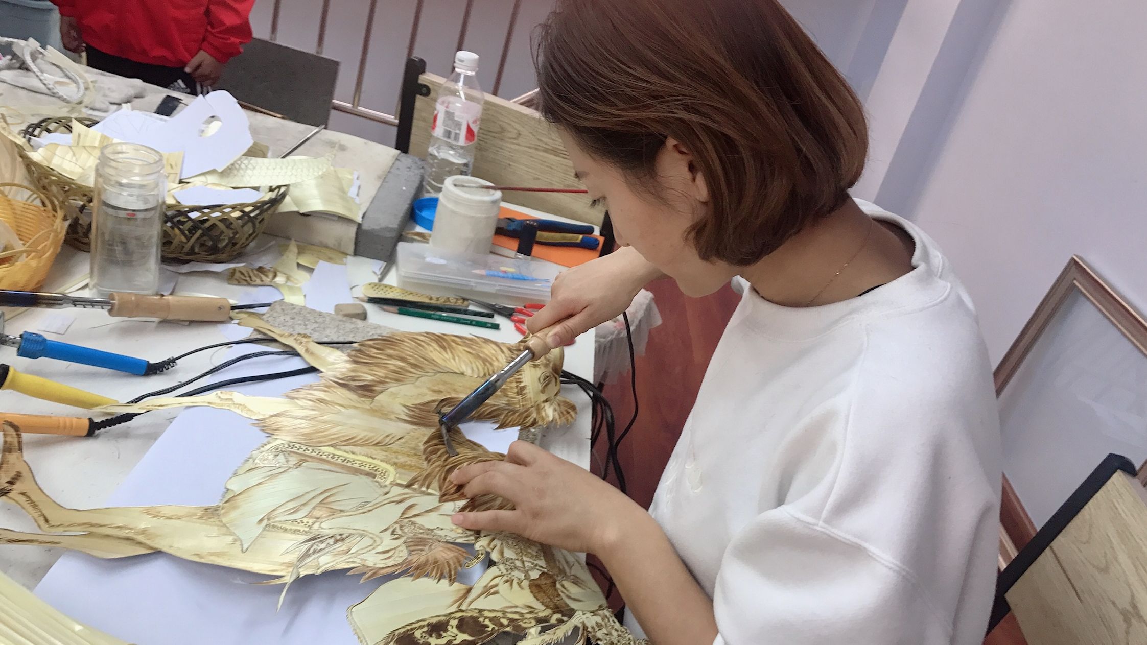 杨丽丽离开北京二环路返乡用麦秸画出希望