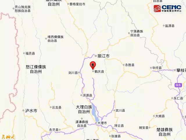 云南大理州鹤庆县发生32级地震