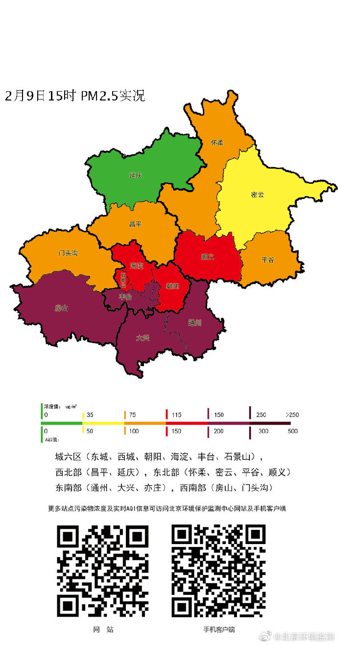 北京丰台房山等4区陷入重度污染