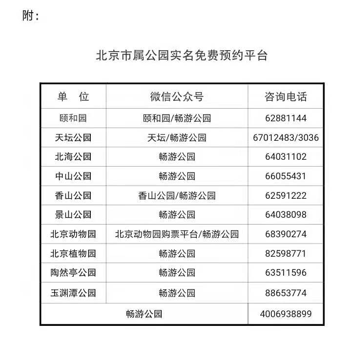 8日起游客可预约春节免费游北京市属公园