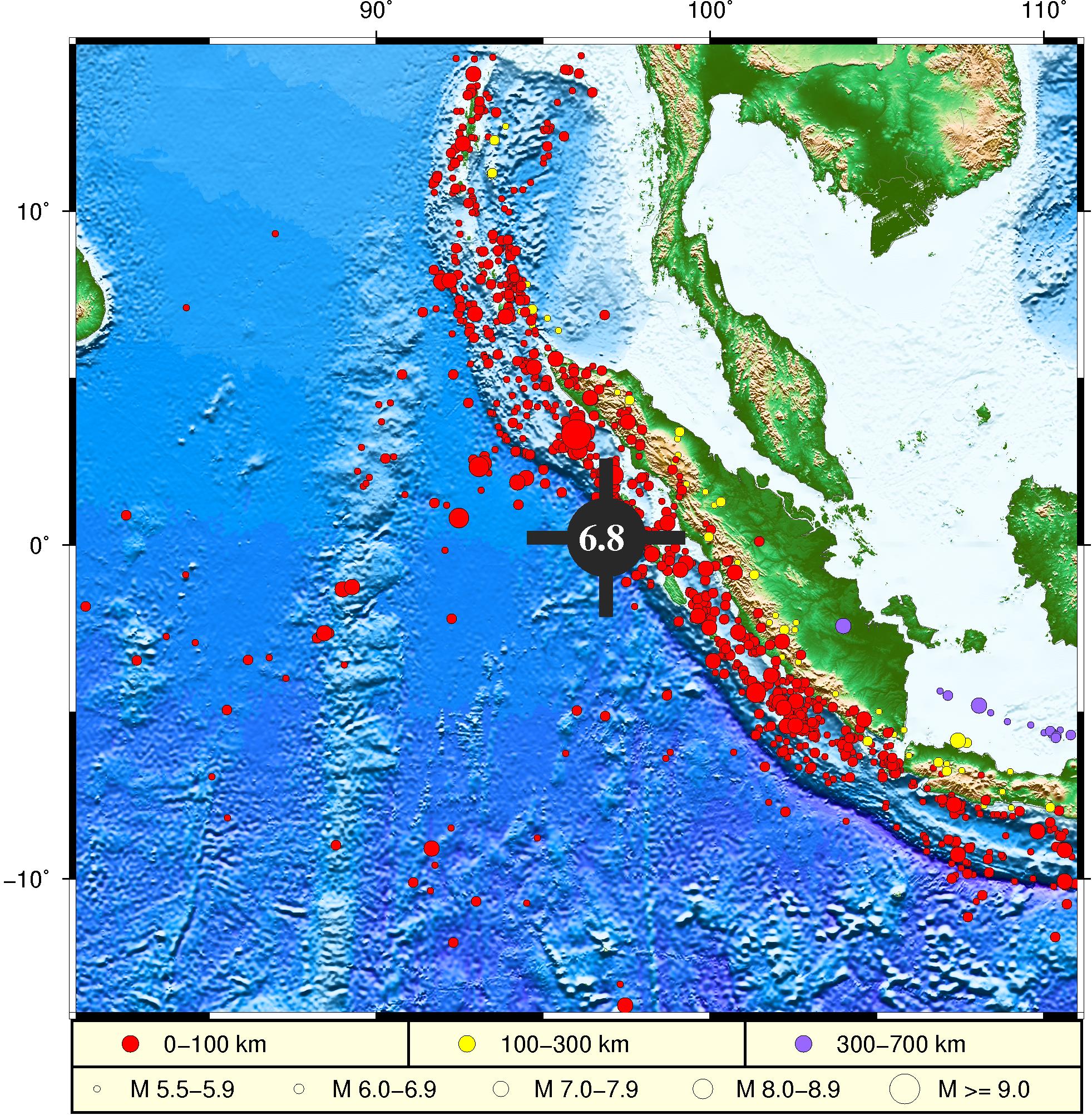 印尼苏门答腊岛北部海域发生68级地震或引发局地海啸