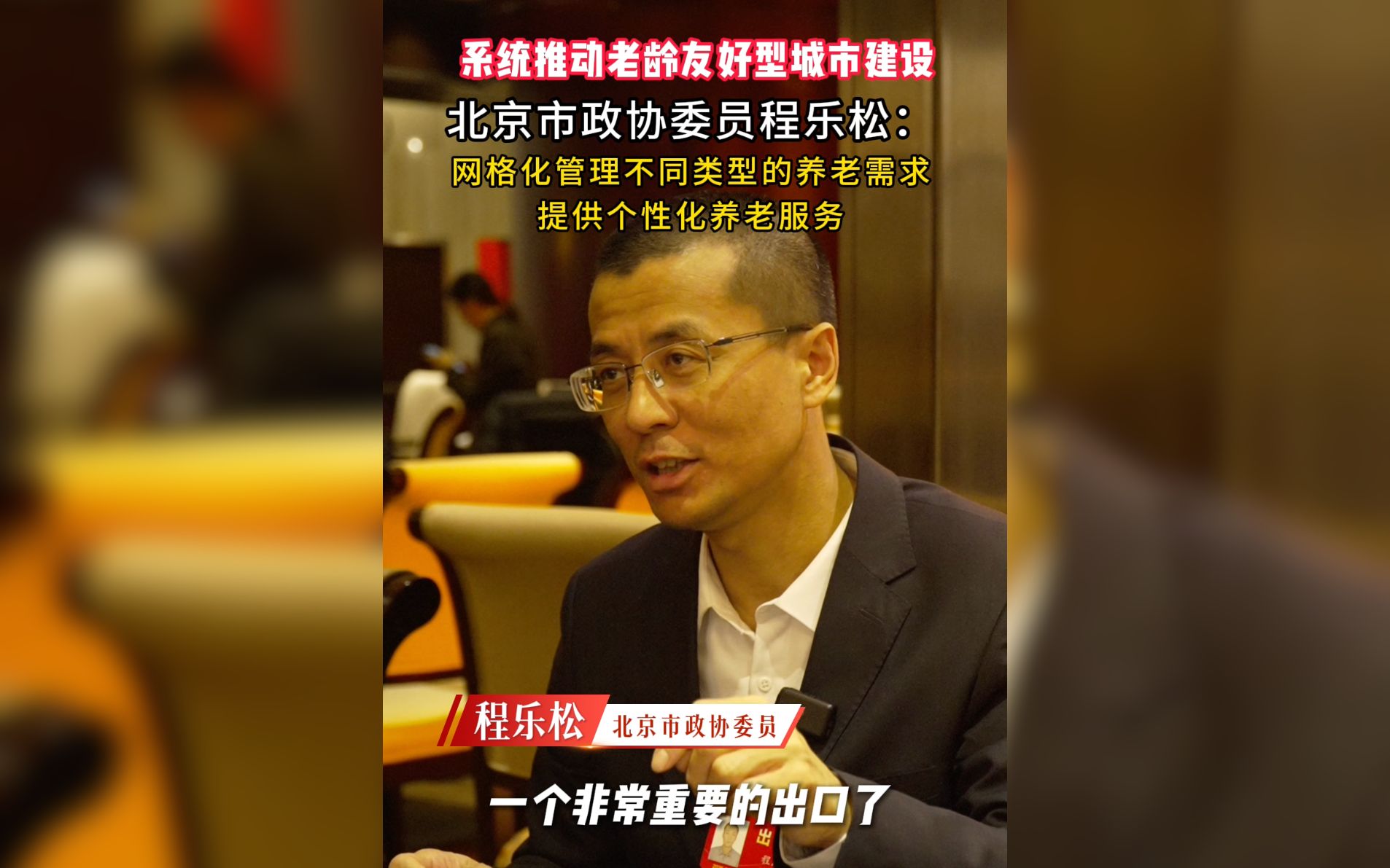 系统推动老龄友好型城市建设，提供个性化的养老服务