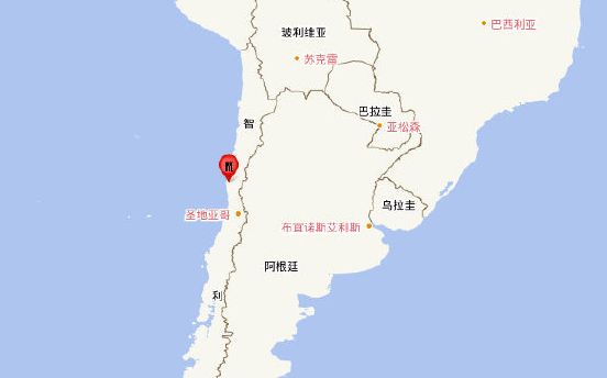 智利中部发生6.0级地震，震源深度50千米