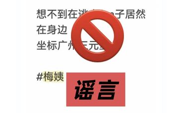 “梅姨”是在广州三元里落网？警方辟谣：是假消息！