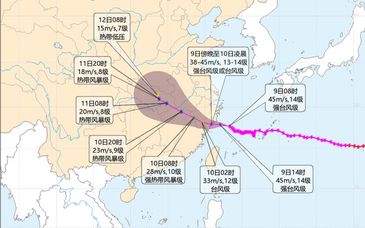 台风红警！“白海豚”最有可能在浙江三门到福建福鼎一带沿海登陆