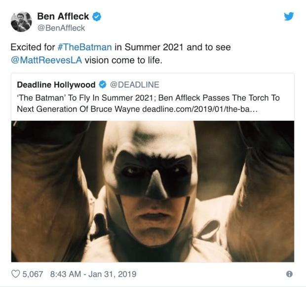 新《蝙蝠侠》2021年上映 布鲁斯·韦恩接棒