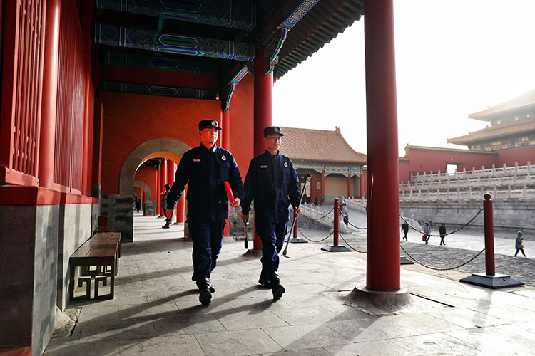 故宫消防不过年 春节正常巡检全员战备