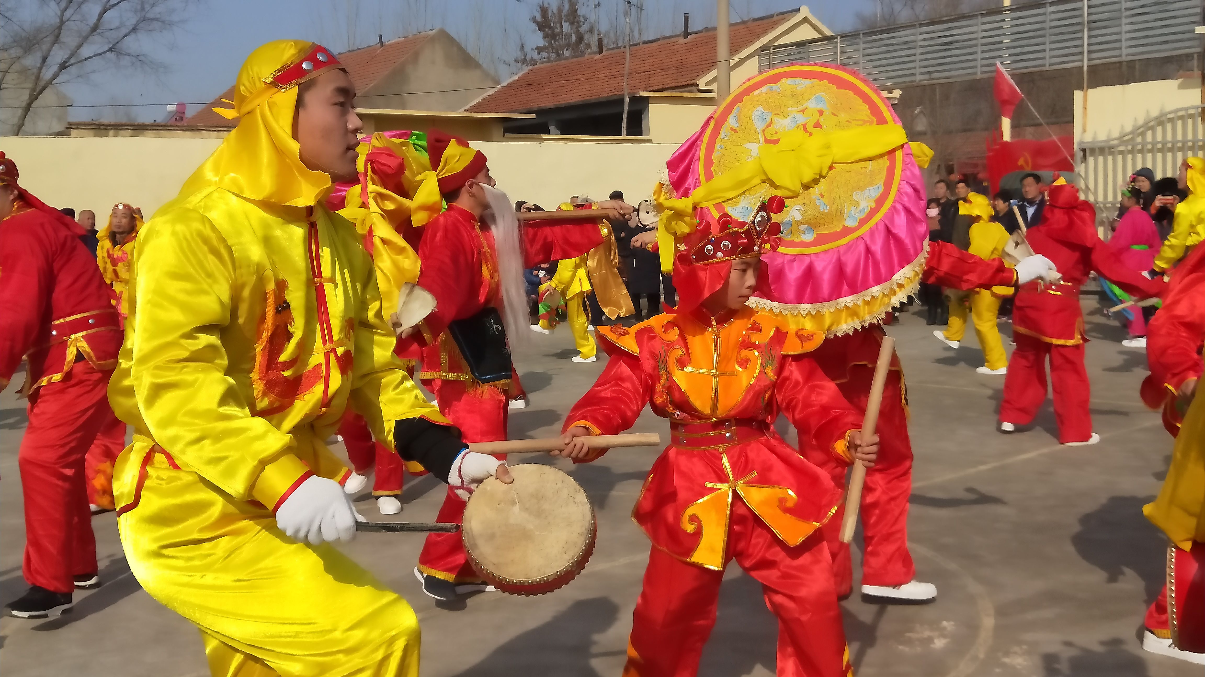 山东阳信十几支鼓子秧歌队同台闹元宵