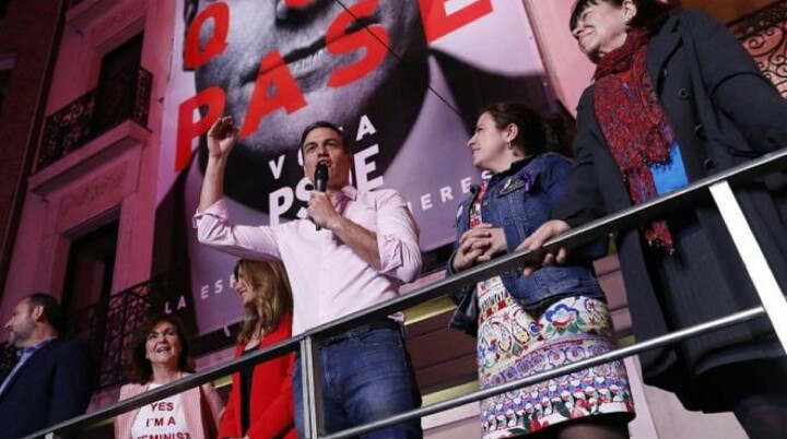 西班牙四年来举行第三次大选，执政党德罗·桑切斯宣布获胜