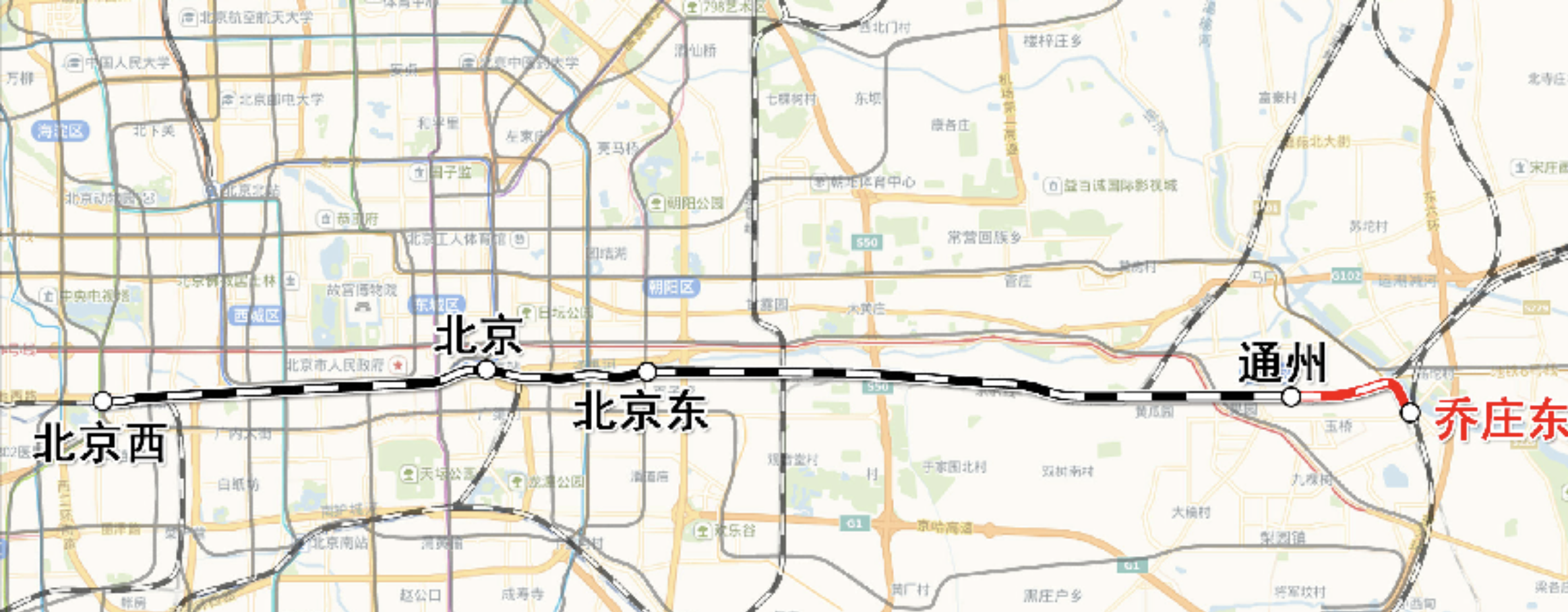 明起市郊鐵路副中心線東延至喬莊東站可掃二維碼乘車