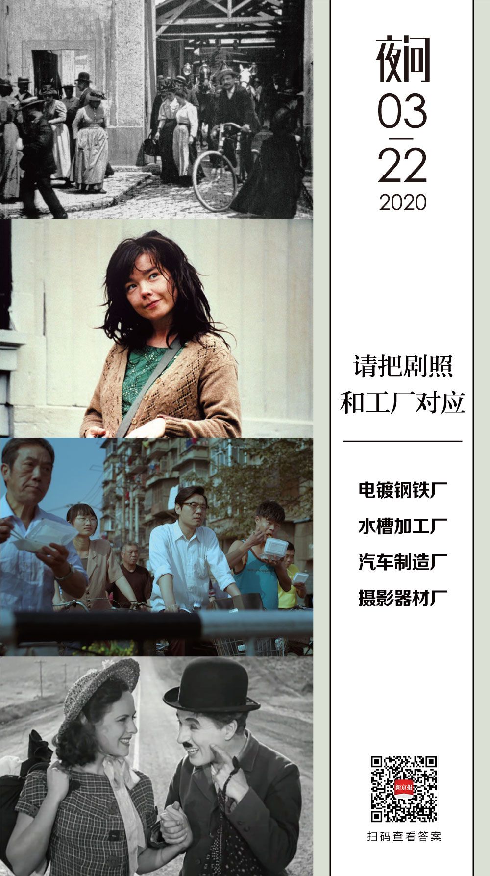 数据剧照从上至下分别来自电影《工厂大门》《黑暗中的舞者》《万箭