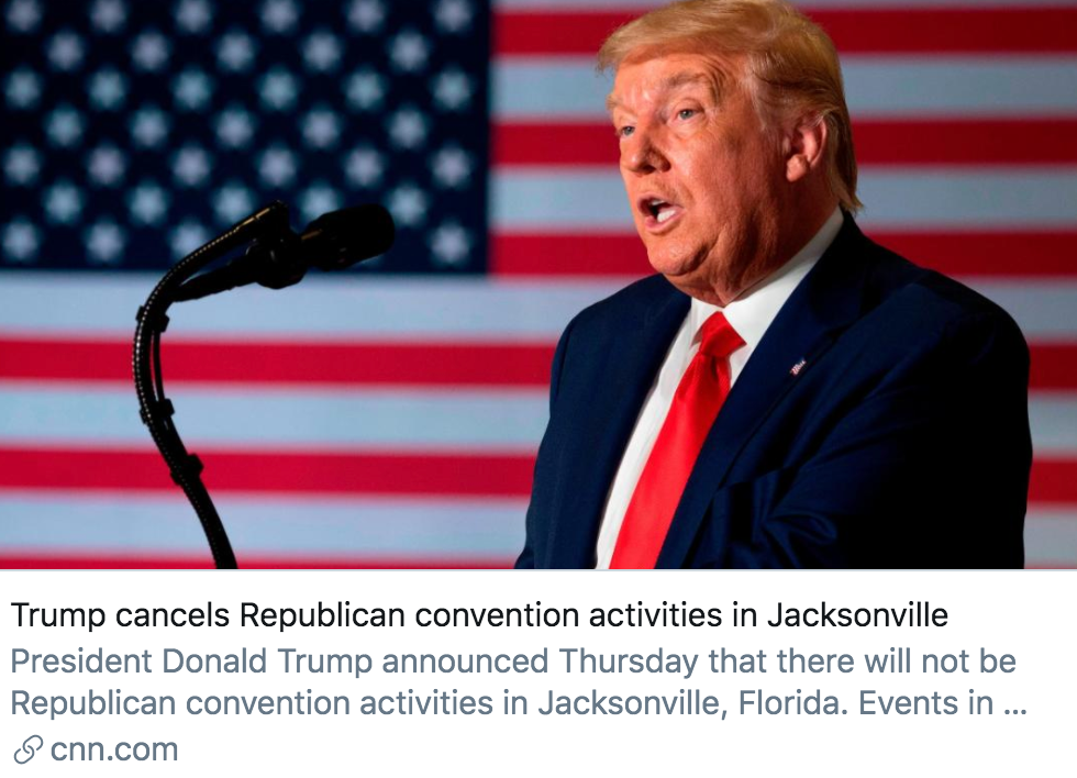 特朗普取消共和党代表大会的佛州议程，背后有哪些考量？