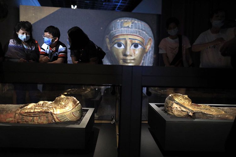 6具黄金木乃伊国内首次大规模展出遇见古埃及展在京开幕