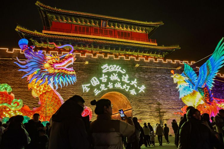 正定古城夜景地址图片