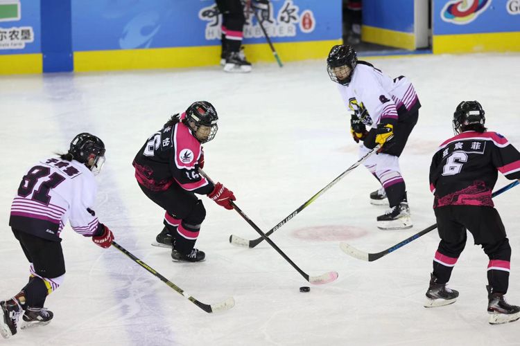青年组比赛中,北京青年女子冰球队战胜去年全国青年锦标赛冠军四川队