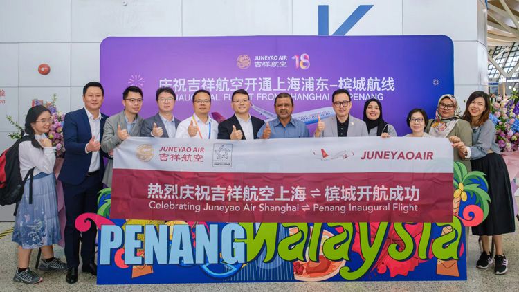 中马建交50周年,吉祥航空上海槟城直飞航线首航